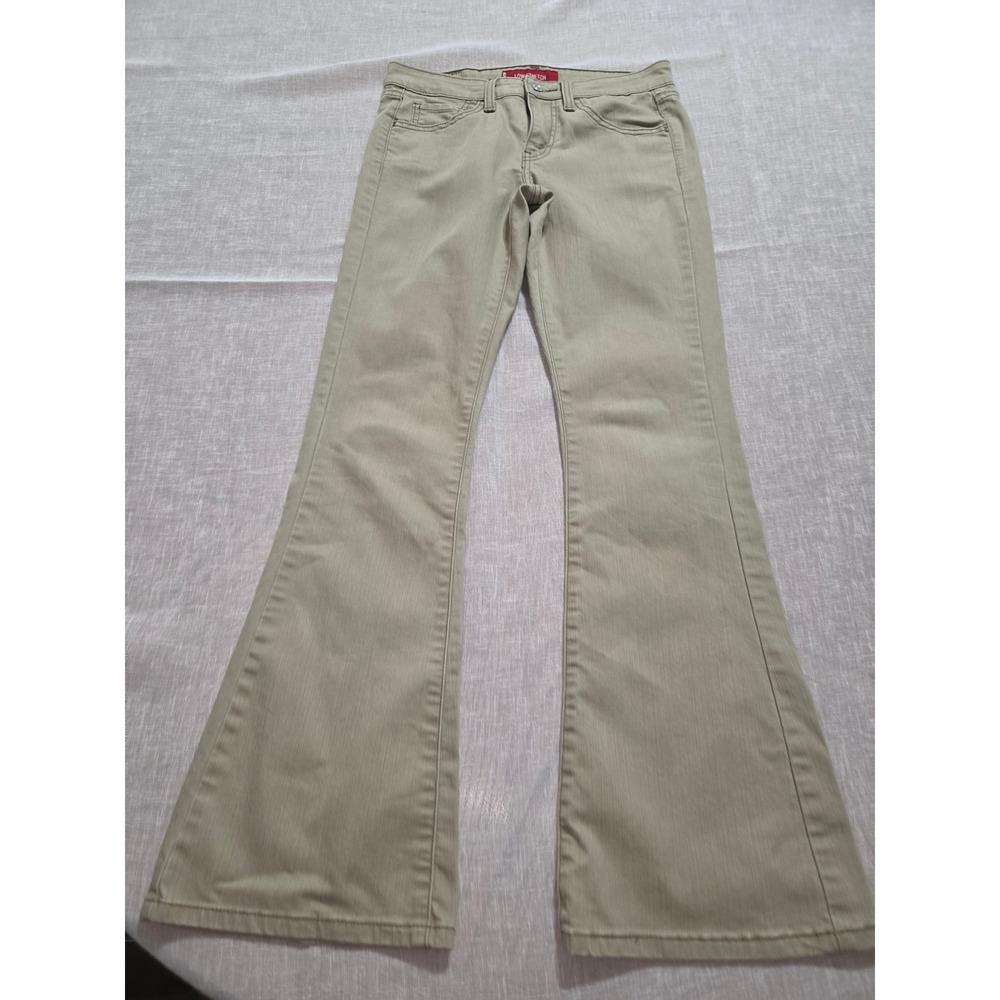 Levi Low Stretch Khaki Flare Jeans Low Rise Retro Y2K Style Womens/Jrs Size 5‎